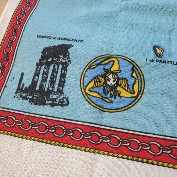 Map of Italy souvenir Dish Tea Towel Rectangle Multicolored Made in Italy Art - Picture 2 of 5